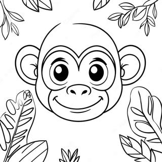 Cute Monkey Face Coloring Page 63770-52757