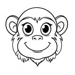 Cute Monkey Face Coloring Page 63770-52758