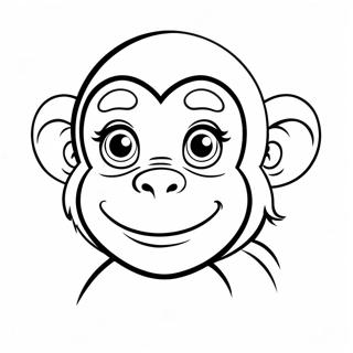 Cute Monkey Face Coloring Page 63770-52759