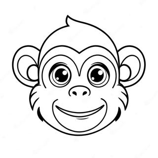 Cute Monkey Face Coloring Page 63770-52760