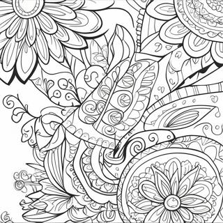 Vibrant Posca Art Coloring Page 63780-52755