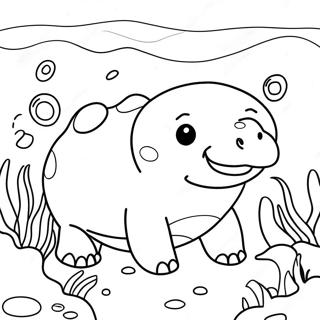 Cute Slowpoke Underwater Coloring Page 63800-52777