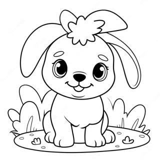 Cute Easter Puppy With Bunny Ears Coloring Page 63840-52818