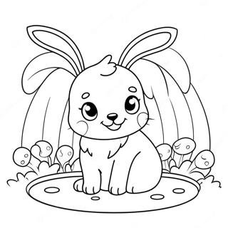 Cute Easter Puppy With Bunny Ears Coloring Page 63840-52819