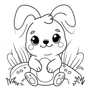 Cute Easter Puppy With Bunny Ears Coloring Page 63840-52820