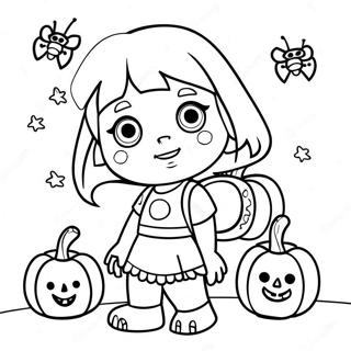 Dora Halloween Coloring Page 63849-52814