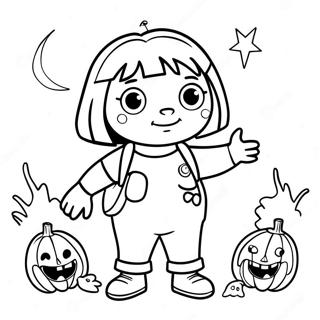 Dora In A Spooky Costume Coloring Page 63850-52827