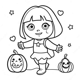 Dora In A Spooky Costume Coloring Page 63850-52828