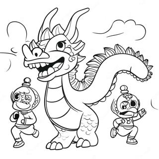 Festive Dragon Dance Coloring Page 6385-5101