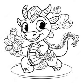 Festive Dragon Dance Coloring Page 6385-5104