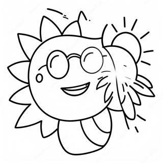 Bright Sun With Sunglasses Coloring Page 63860-52830