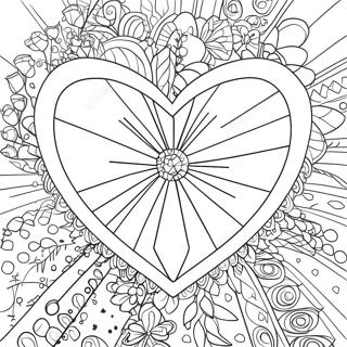 Sparkling Diamond Heart Coloring Page 63880-52843