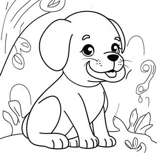 Playful Labrador Puppy Coloring Page 6395-5109