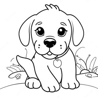 Playful Labrador Puppy Coloring Page 6395-5111