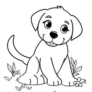 Playful Labrador Puppy Coloring Page 6395-5206