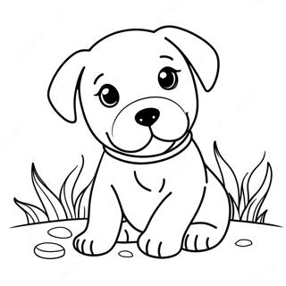 Playful Labrador Puppy Coloring Page 6395-5207