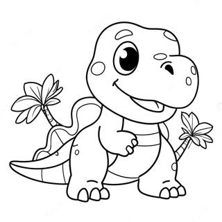 Cute Chomper Dinosaur Coloring Page 63970-52905