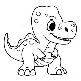 Cute Chomper Dinosaur Coloring Page 63970-52908