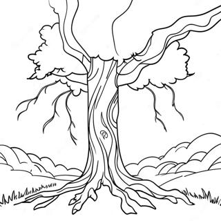 Lightning Striking A Tree Coloring Page 64000-52937