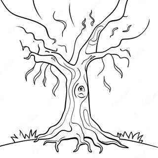 Lightning Striking A Tree Coloring Page 64000-52938