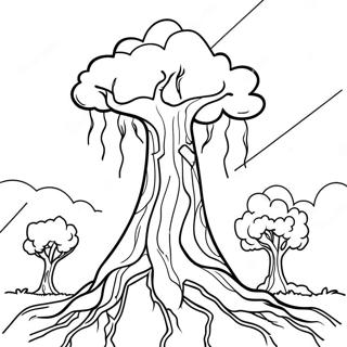 Lightning Striking A Tree Coloring Page 64000-52939