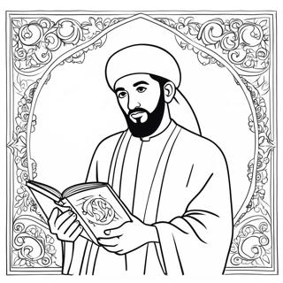 Prophet Muhammad With Quran Coloring Page 64050-52981