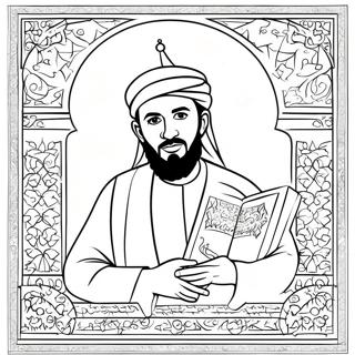 Prophet Muhammad With Quran Coloring Page 64050-52982