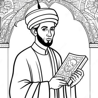 Prophet Muhammad With Quran Coloring Page 64050-52984