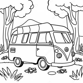 Vintage Camper In Nature Coloring Page 6405-5118