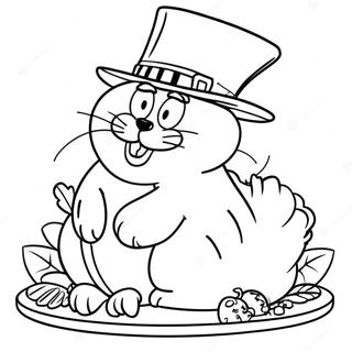 Garfield Thanksgiving Coloring Pages