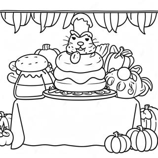 Garfield Thanksgiving Feast Coloring Page 64069-52991