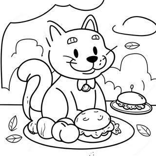 Garfield Thanksgiving Feast Coloring Page 64069-52992