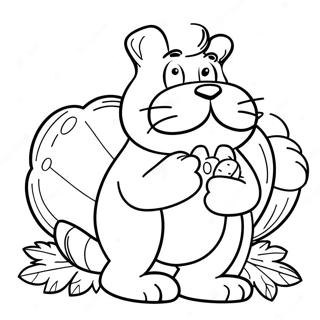 Garfield With Turkey Coloring Page 64070-52986