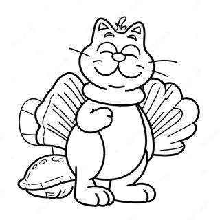 Garfield With Turkey Coloring Page 64070-52987