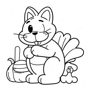 Garfield With Turkey Coloring Page 64070-52988