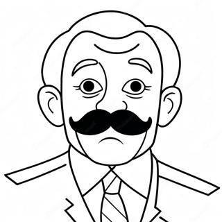 Funny Weird Dad With A Mustache Coloring Page 64080-52994