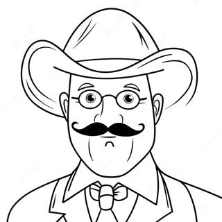 Funny Weird Dad With A Mustache Coloring Page 64080-52995