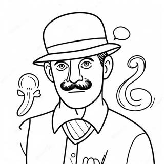 Funny Weird Dad With A Mustache Coloring Page 64080-52996