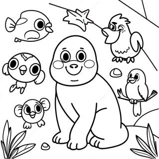 Colorful Amazon Rainforest Animals Coloring Page 64140-53053