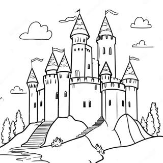 Medieval Castle Coloring Page 6414-5124