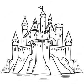 Medieval Castle Coloring Page 6414-5217