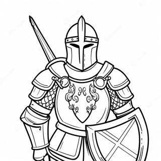 Knight In Shining Armor Coloring Page 6415-5223