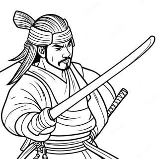 Samurai Katana In Action Coloring Page 64160-53065