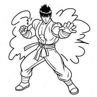 Jin Kazama In Battle Pose Coloring Page 64190-53090