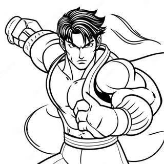 Jin Kazama In Battle Pose Coloring Page 64190-53091