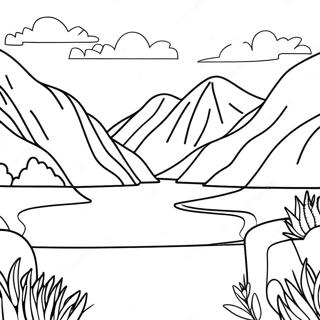 New Zealand Landscape Coloring Page 64199-53094