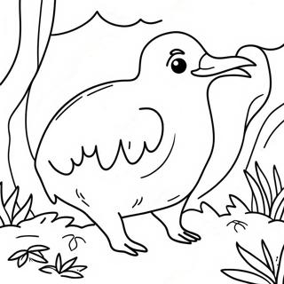 Kiwi Bird In Nature Coloring Page 64200-53097