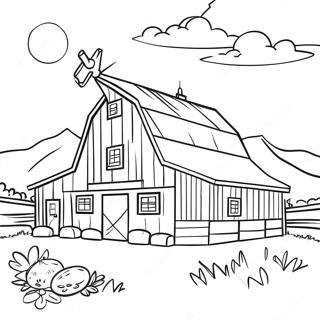 Charming Rustic Barn Scene Coloring Page 64220-53110