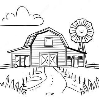 Charming Rustic Barn Scene Coloring Page 64220-53112