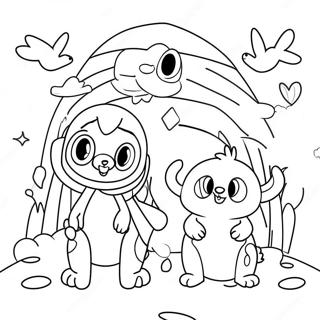 Rainbow Friends Teal Coloring Pages